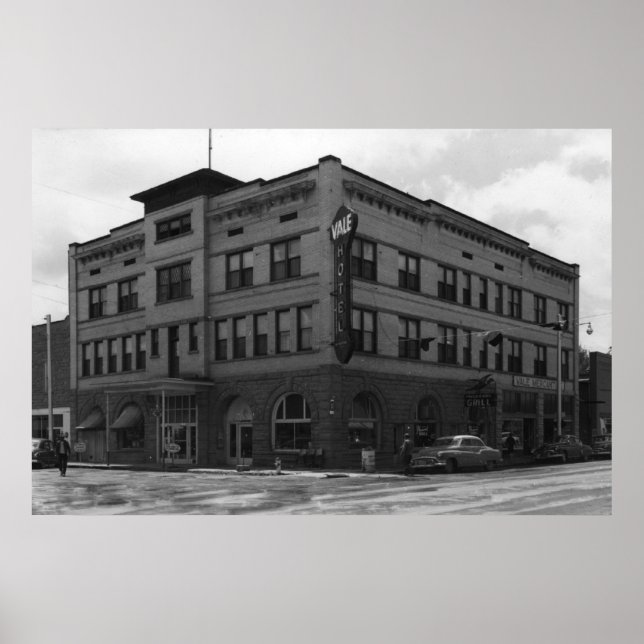 Póster Vale, Oregon View of Hotel Vale Photograph (Frente)