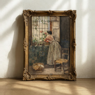 Póster Valenciana a la reja   Joaquín Sorolla