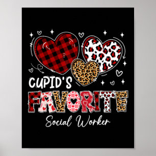 Póster Valente de trabajador social favorito de Cupido de