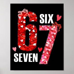 Póster Valentín 67 Seis Siete Corazones de Rosa Arco San