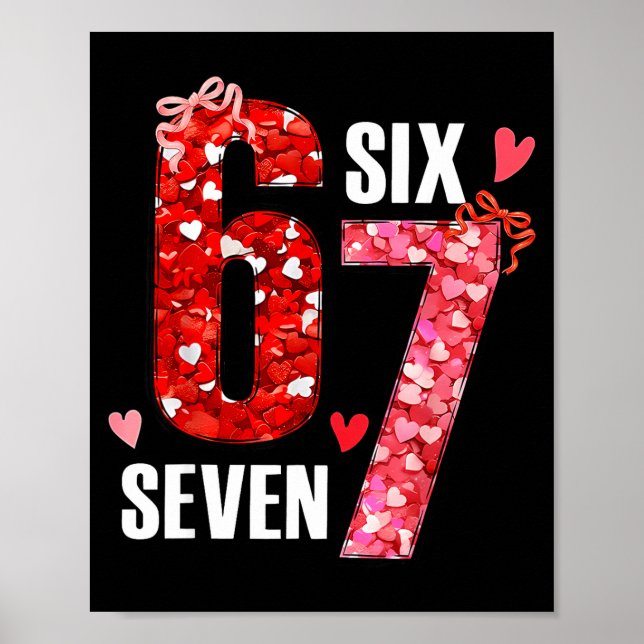 Póster Valentín 67 Seis Siete Corazones de Rosa Arco San  (Frente)