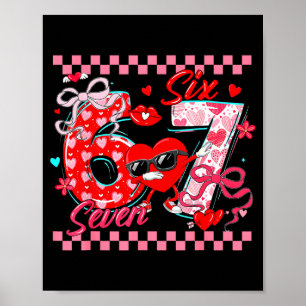 Póster Valentín 67 Seis Siete Meme Dando Corazones Coinci