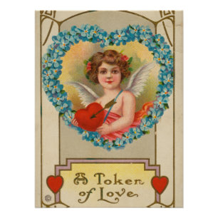 Póster Valentín antiguo, Stecher Litho Company, ca. 1910