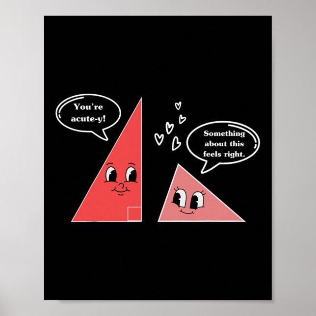 Póster Valentín Cute Triángulo Chiste Matemático Matemáti (Frente)