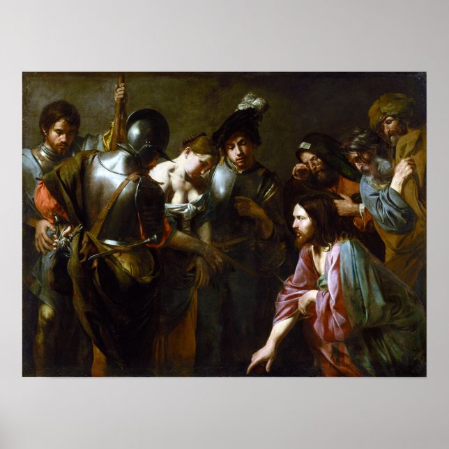 Póster Valentin de Boulogne Christ and the Adulteress (Frente)