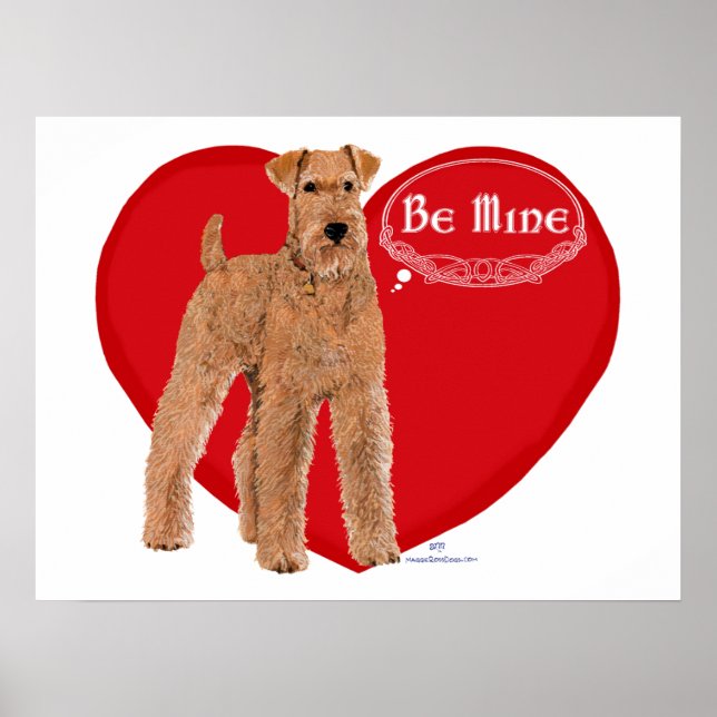 Póster Valentín de Terrier Irlandés (Frente)