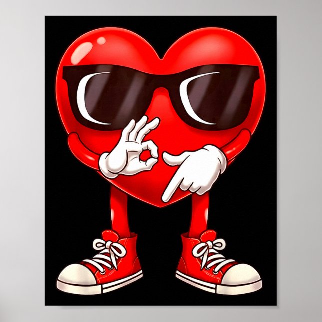 Póster Valentín Seis Siete 6 7 Meme Divertido Corazón Gen (Frente)