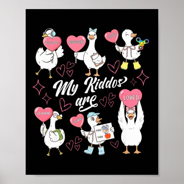 Póster Valentín Silly Goose Retro A Análisis de Conducta  (Frente)