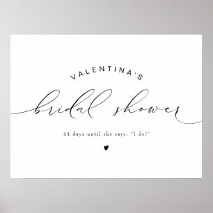 Póster ValENTINA Moderna Y Elegante Ducha Bridal