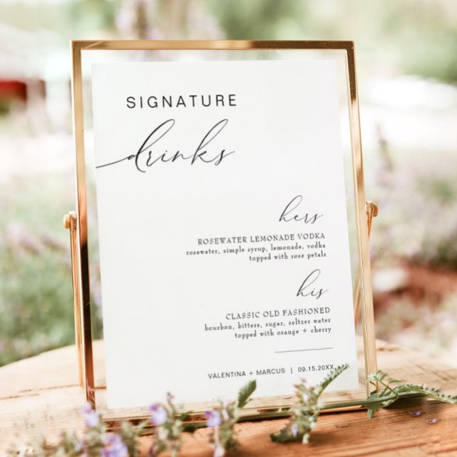 Póster VALENTINA Su firma y su firma bebe cócteles (Subido por el creador)