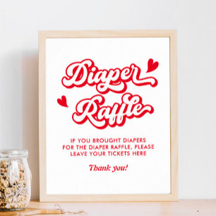 Póster Valentine Baby Shower Game Diaper Raffle