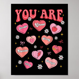 Póster Valentine Eres Amada, Merece Suficiente Corazón Ve