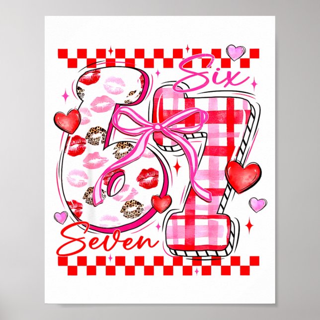 Póster Valentine Funny Six Seven 6 7 Meme Slang Men Women (Frente)