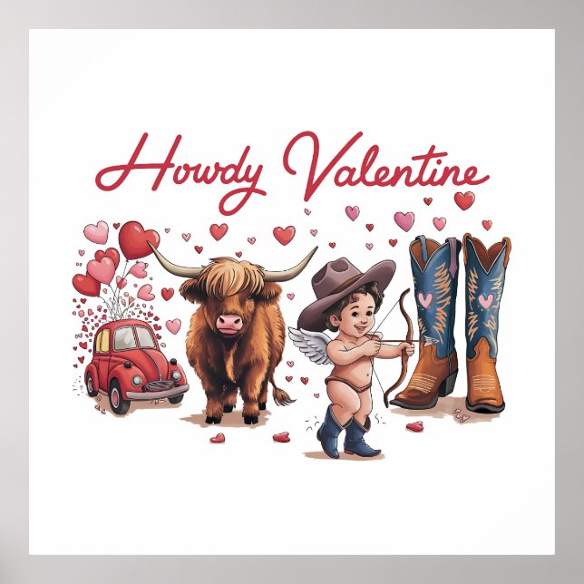 Póster Valentine Gift | Howdy Valentine (Frente)