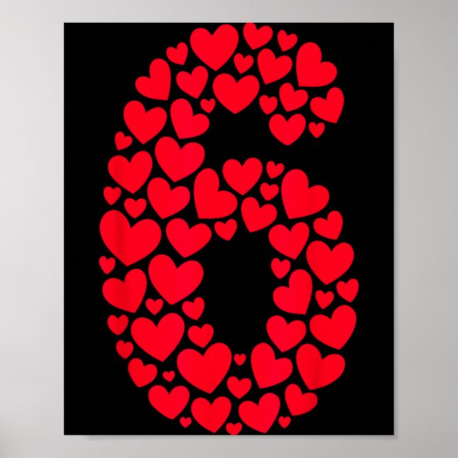 Póster Valentine’s Day 67 Filled With Heart Funny Six Sev (Frente)