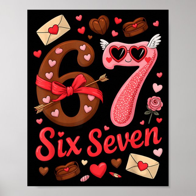 Póster Valentine’s Day 67 Meme Filled With Hearts Funny S (Frente)