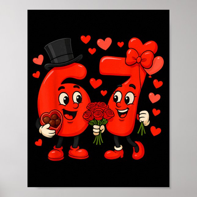 Póster Valentine’s Day 67 Meme Filled With Hearts Funny S (Frente)