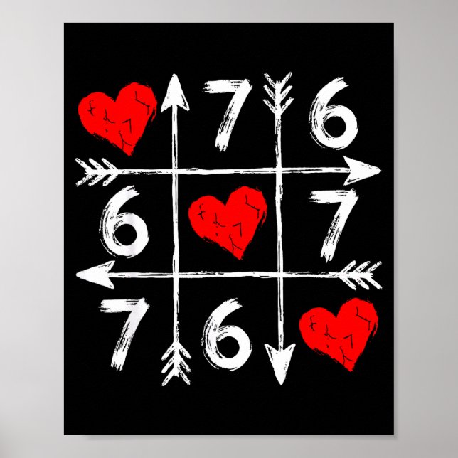 Póster Valentine’s Day 67 Six Seven Meme Love 6 7 Heart C (Frente)