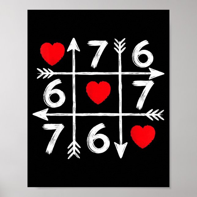 Póster Valentine’s Day 67 Six Seven Meme Love Heart Coupl (Frente)