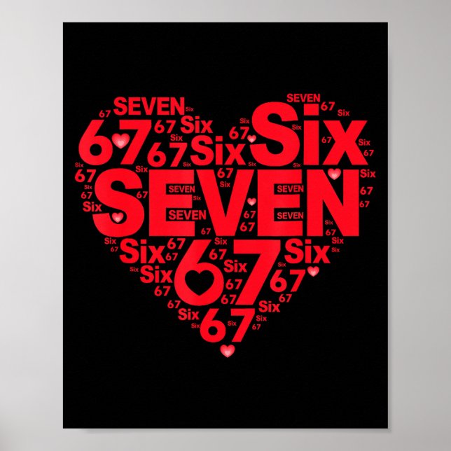 Póster Valentine’s Day Funny 67 Meme Six Seven 6 7 Valent (Frente)