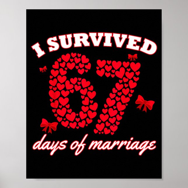 Póster Valentine’s Day I Survived 67 Days Of Dating Funny (Frente)