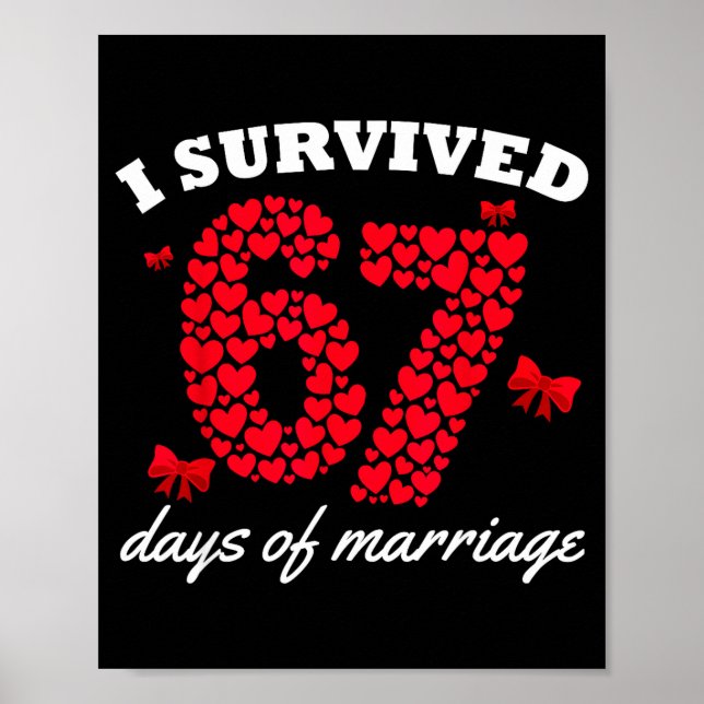 Póster Valentine’s Day I Survived 67 Days Of Marriage Fun (Frente)