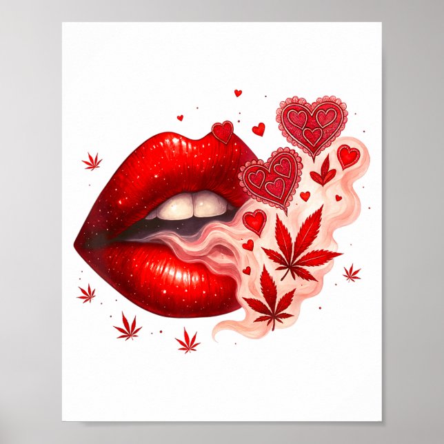 Póster Valentine’s Day Weed Lover Stoner Babe  (Frente)