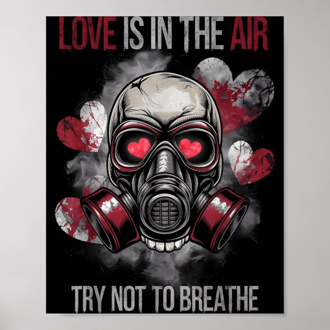 Póster Valentine Skull Gas Mask Love Romance  (Frente)