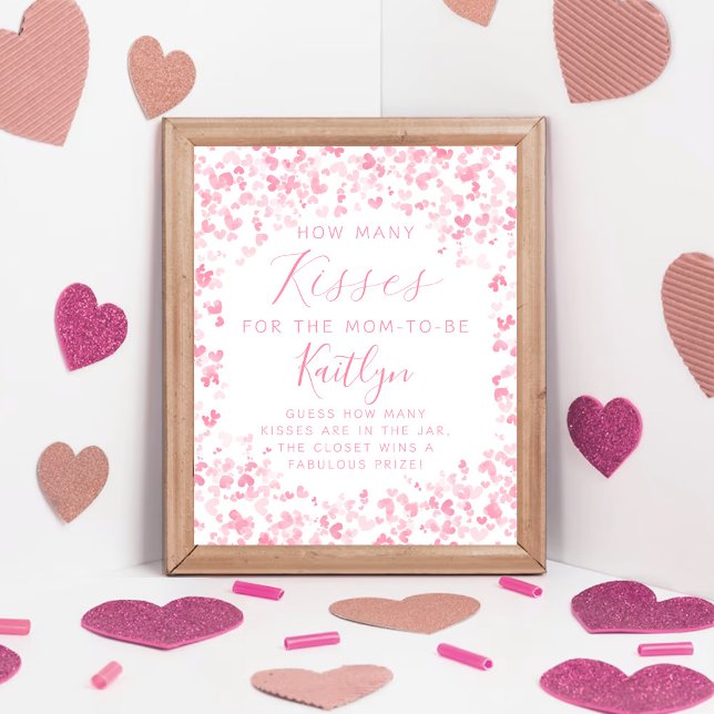 Póster Valentine's Day Baby Shower How Many Kisses Game (Subido por el creador)