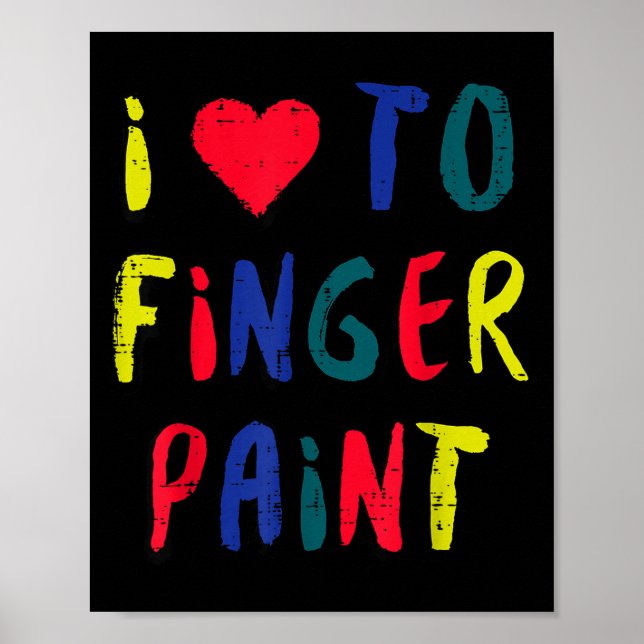 Póster Valentines Day I Love To Finger Paint Matching Cou (Frente)
