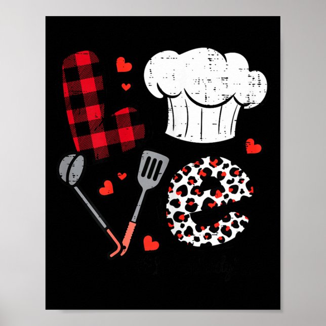 Póster Valentines Day Love Lunch Lady Life School Cafeter (Frente)