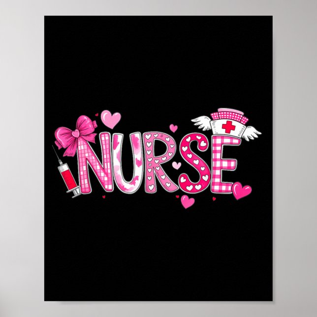Póster Valentines Day Nurse Graphic Nk Patterns For Woman (Frente)