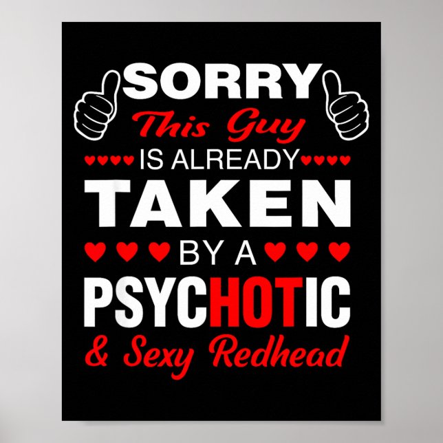 Póster Valentine's Day Redhead Sorry This Guy Is Taken Y  (Frente)