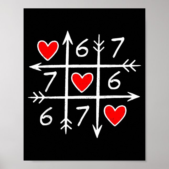 Póster Valentines Day Six Seven 67 Meme 6 7 Heart Boys Gi (Frente)
