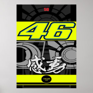 Póster valentino rossi, leyenda de moto gp, el doctor 46,