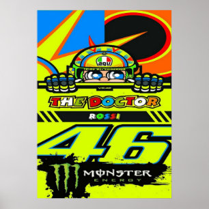 Póster valentino rossi, leyenda de moto gp, el doctor 46,