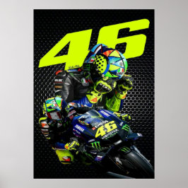 Póster valentino rossi, leyenda de moto gp, el doctor 46,