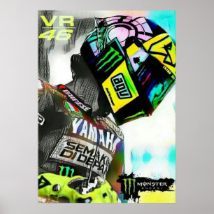 Póster valentino rossi, leyenda de moto gp, el doctor 46,