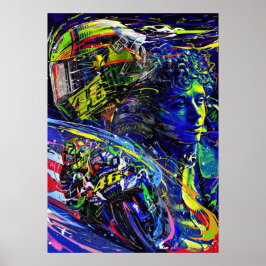 Póster valentino rossi, leyenda de moto gp, el doctor 46,