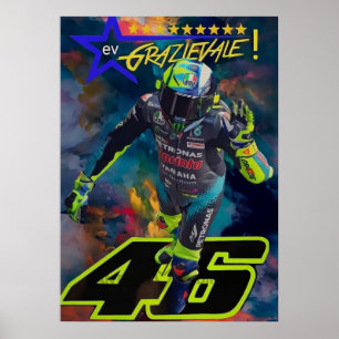 Póster valentino rossi, leyenda de moto gp, el doctor 46,