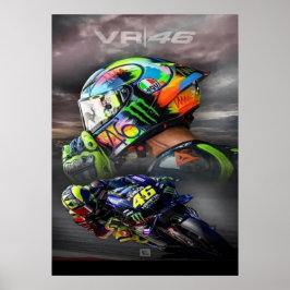 Póster valentino rossi, leyenda de moto gp, el doctor 46,