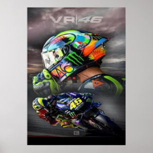 Póster valentino rossi, leyenda de moto gp, el doctor 46,