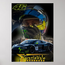 Póster valentino rossi, leyenda de moto gp, el doctor 46,