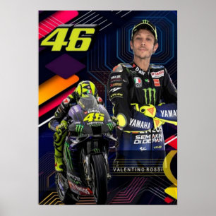 Póster valentino rossi, leyenda de moto gp, el doctor 46,