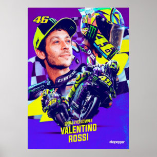 Póster valentino rossi, leyenda de moto gp, el doctor 46,