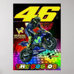 Póster valentino rossi, leyenda de moto gp, el doctor 46,