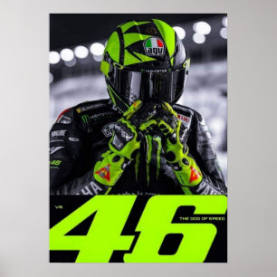 Póster valentino rossi, leyenda de moto gp, el doctor 46,