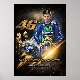 Póster valentino rossi, leyenda de moto gp, el doctor 46,