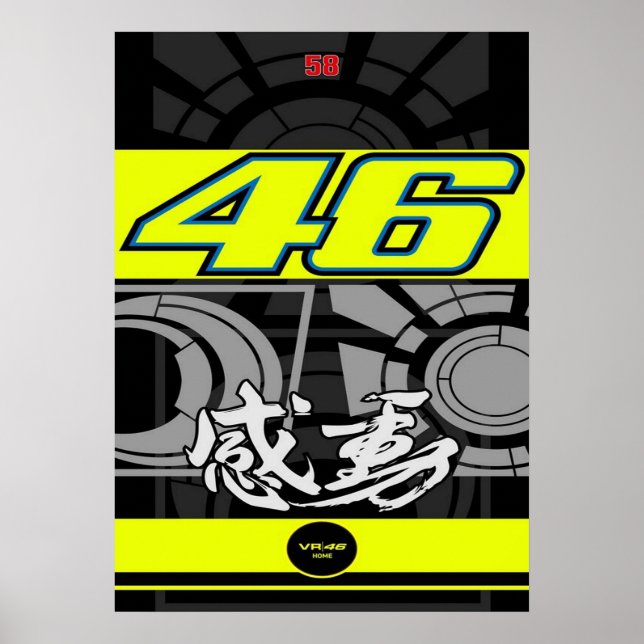 Póster valentino rossi, moto gp legend,    the doctor 46, (Frente)