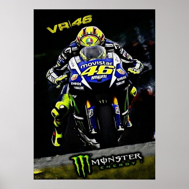 Póster valentino rossi, moto gp legend,    the doctor 46, (Frente)